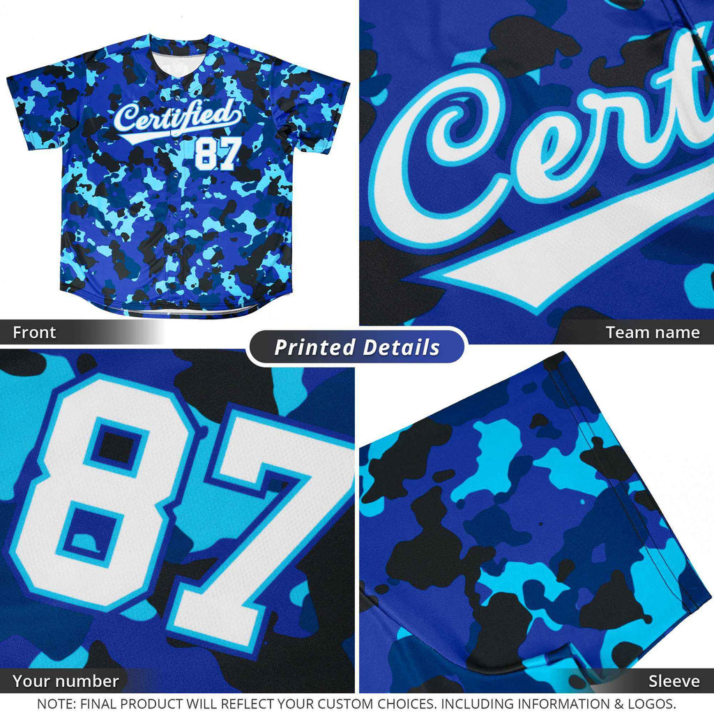 Custom Navy Light Blue Stripe Fashion Design Full Button Authentic Baseball Jersey