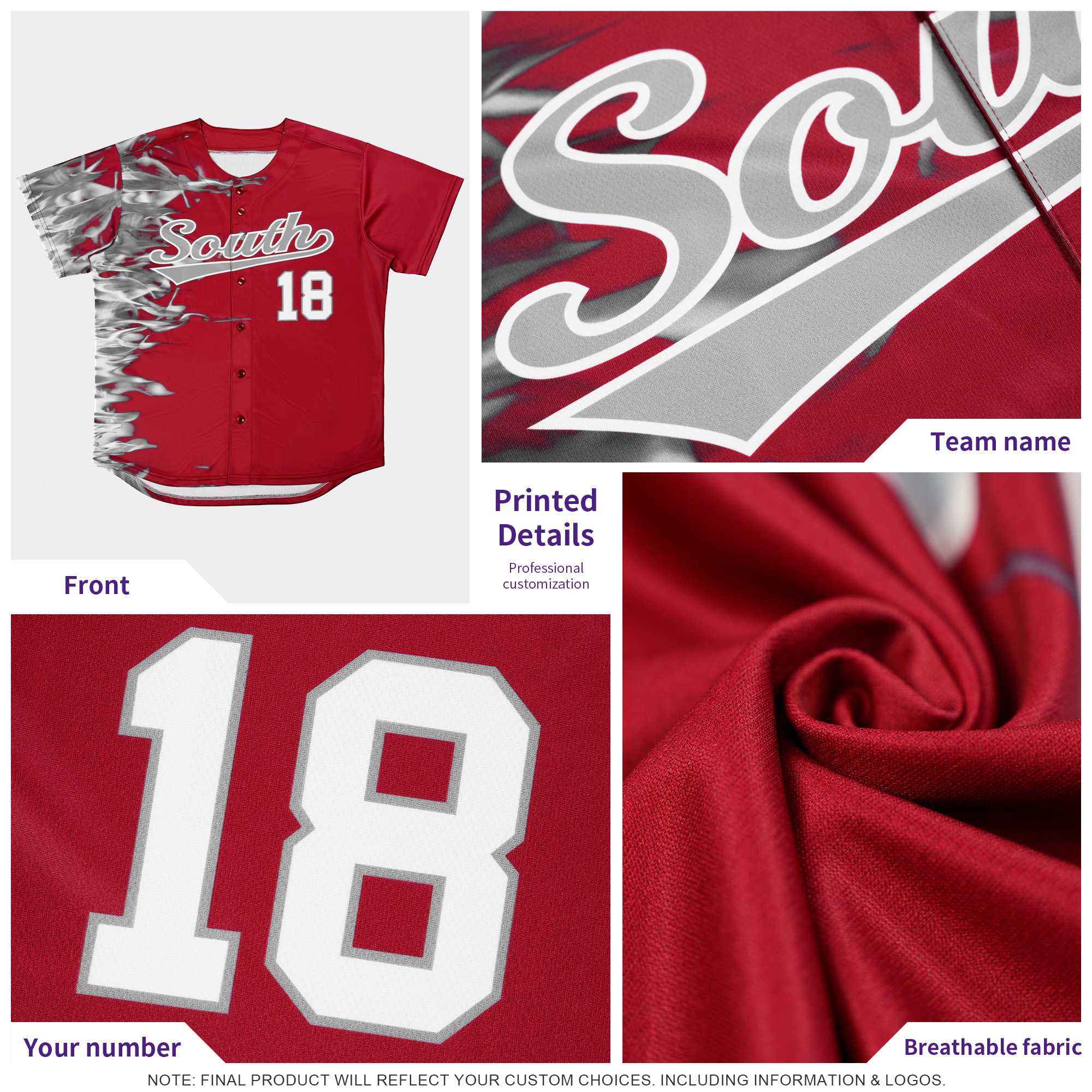 Custom Black Personalized 3D Flame Design Authentic Baseball Jersey