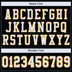 Custom Black White-Gold Classic Style Mesh Authentic Football Jersey