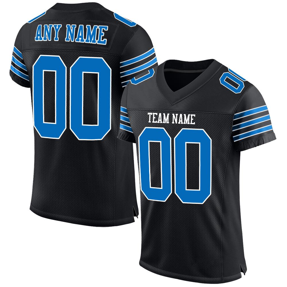 Custom Black Panther Blue-White Classic Style Mesh Authentic Football Jersey Main image