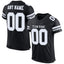 Custom Black White-Silver Classic Style Mesh Authentic Football Jersey