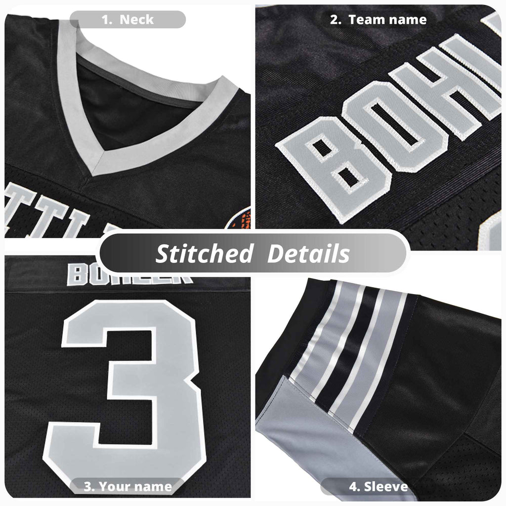 Custom White Royal Insert Color Design Mesh Authentic Football Jersey