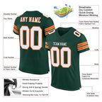 Custom Green White-Orange Classic Style Mesh Authentic Football Jersey
