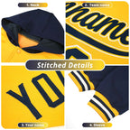 Custom Royal White Raglan Sleeves Varsity Full-Snap Letterman Two Tone Jacket Hoodie