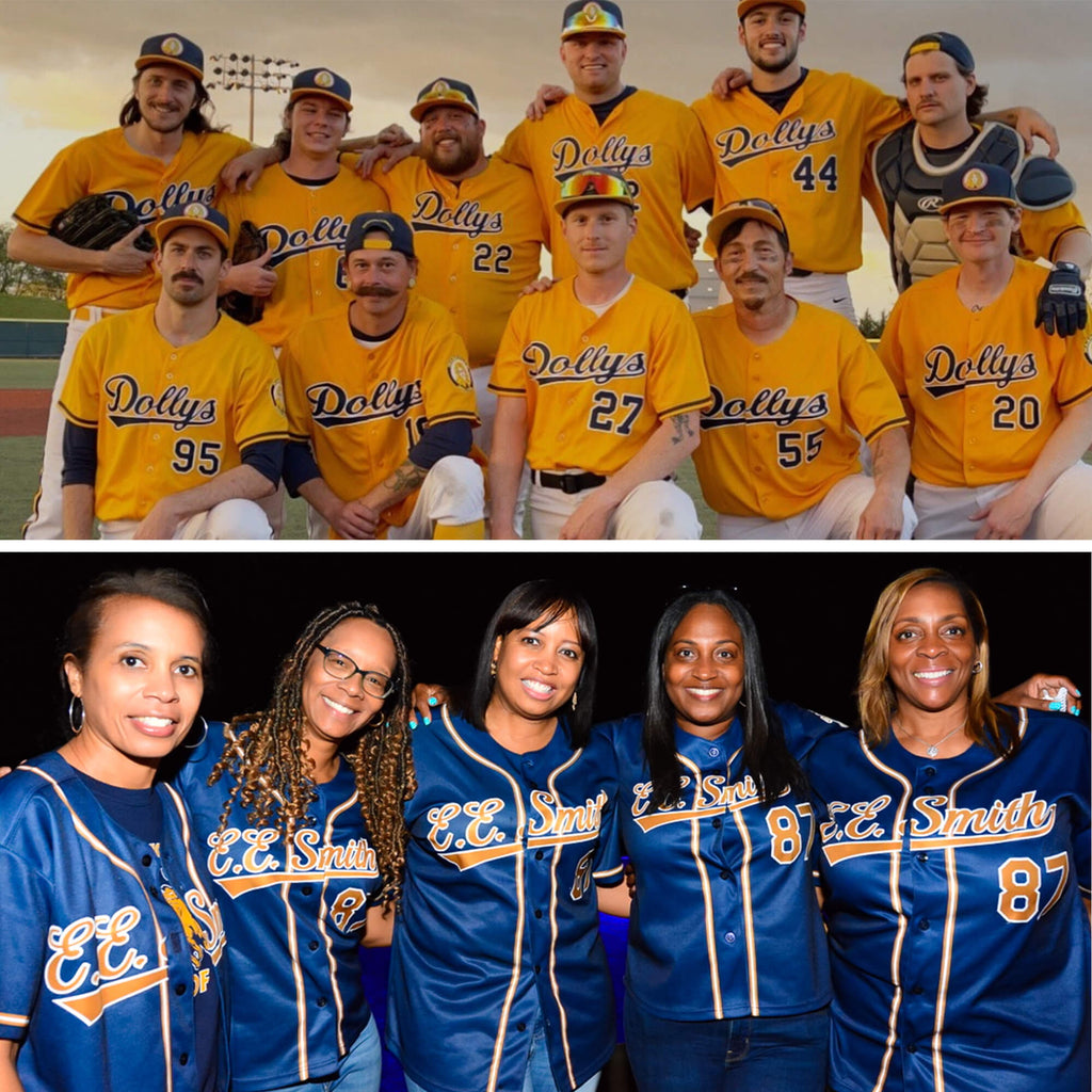 Custom Pinstripe Baseball Jerseys and Button-Down Shirts for Team Sports