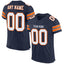 Custom Navy White-Orange Classic Style Mesh Authentic Football Jersey
