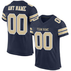 Custom Navy Vegas Gold-White Classic Style Mesh Authentic Football Jersey