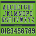 Custom Neon Green Navy-White Classic Style Mesh Authentic Football Jersey