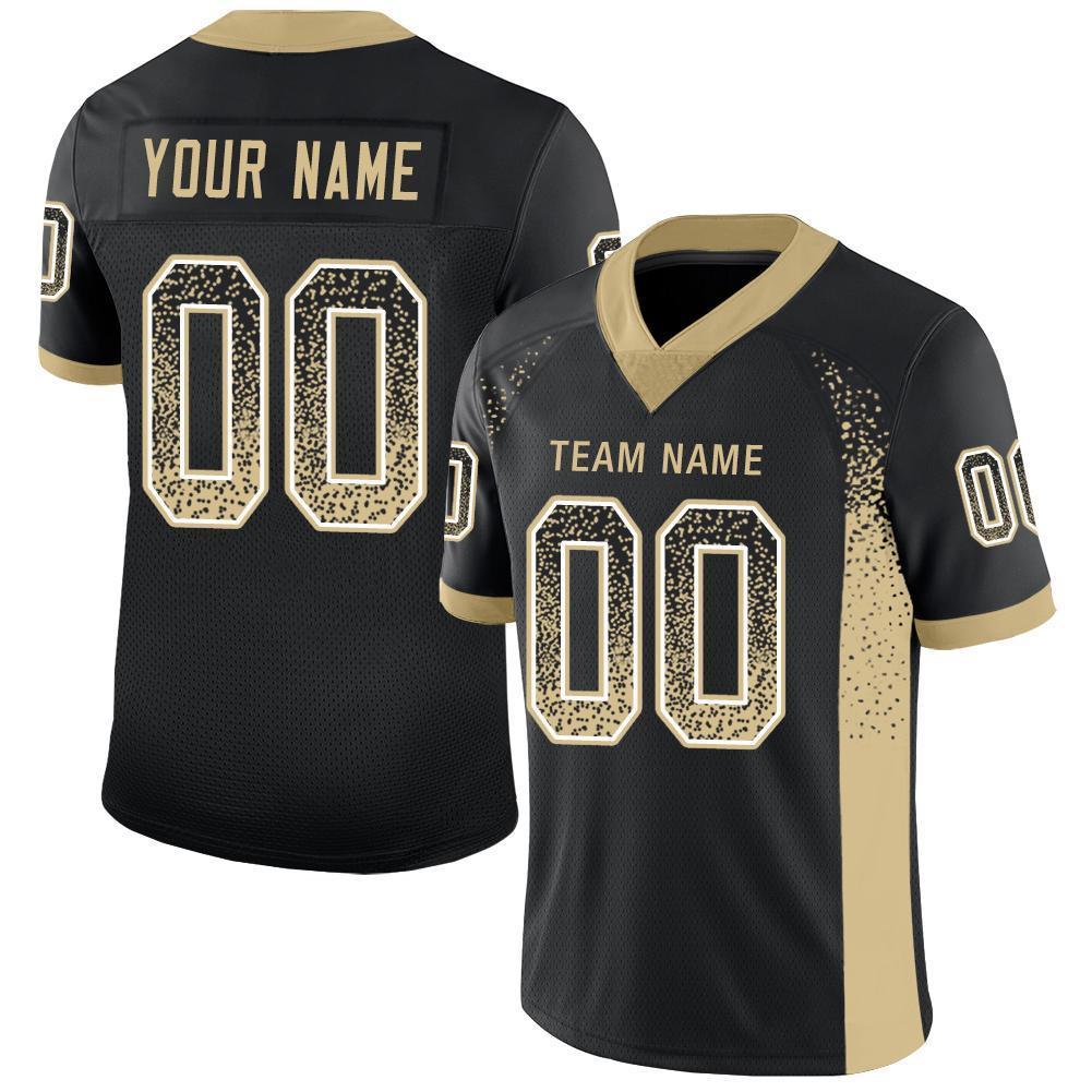 Custom Black Vegas Gold-White Drift Fashion Mesh Authentic Football Jersey Main image