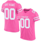 Custom Pink White Classic Style Mesh Authentic Football Jersey