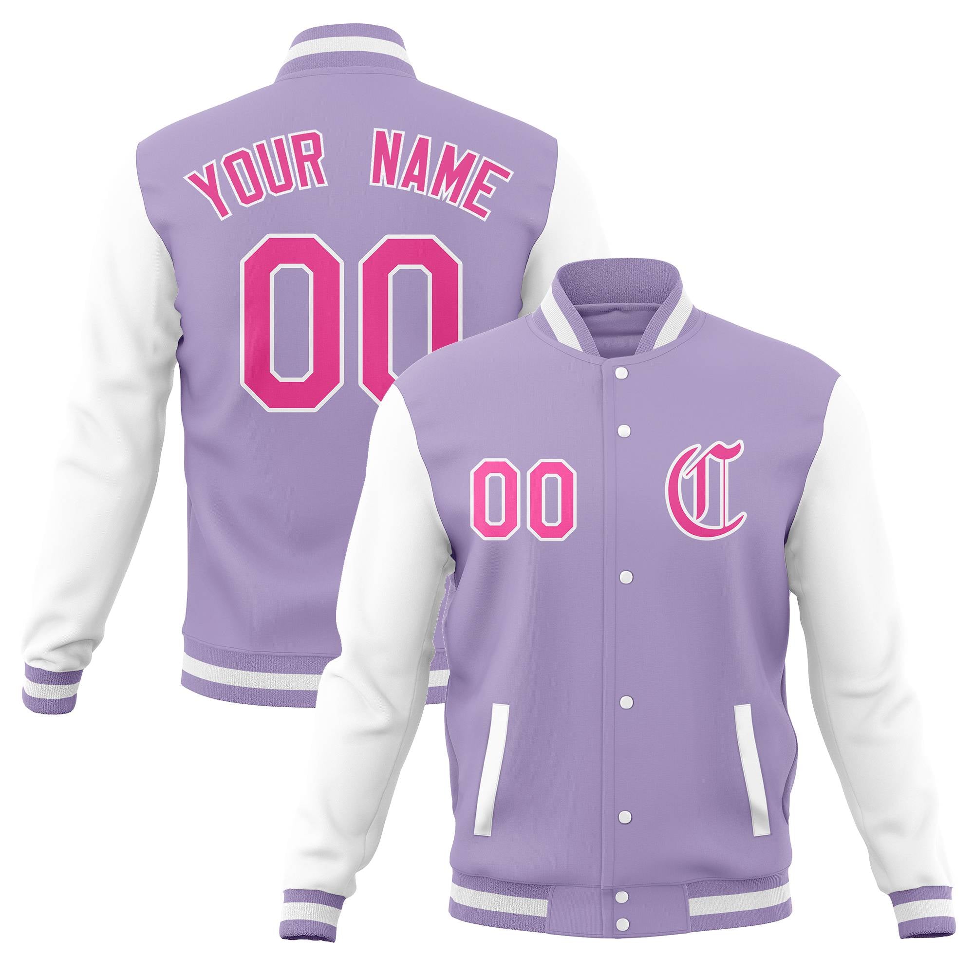Custom Varsity Letterman Jackets Personalized Baseball Coats Full-Snap with Raglan Sleeves Main image