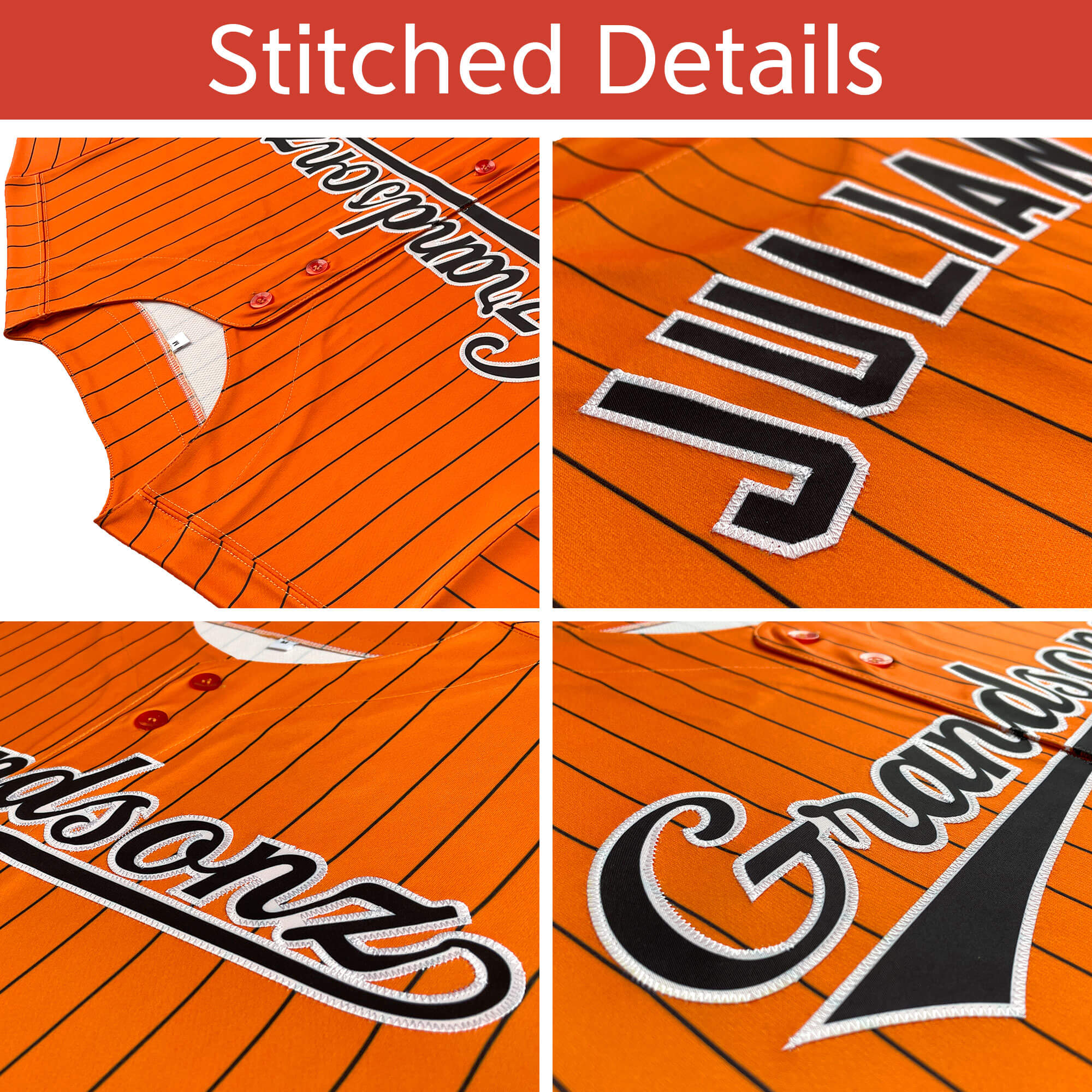 Custom Orange Gray-Black Gradient Stripe Fashion Authentic Two-Button Softball Jersey