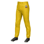 Custom Yellow Black Pinstripe Fit Stretch Practice Pull-up Baseball Pants